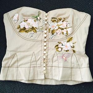 Arden B Floral Embroidered Bustier